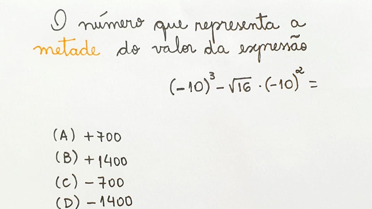 Thumbnail: QUAL É A METADE DO VALOR DA EXPRESSÃO? Professora Angela Matemática