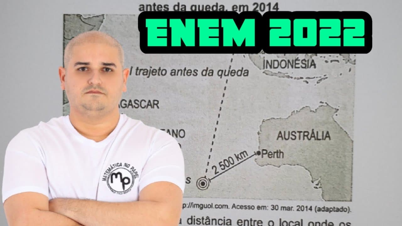 Thumbnail: ENEM 2022 - Possível trajeto do voo MH370 da Malaysia Airlines antes da queda, em 2014