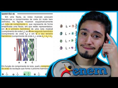 Thumbnail da aula: ENEM 2015 PPL - Em uma flauta, as notas musicais possuem frequências e comprimentos de onda (λ) muit