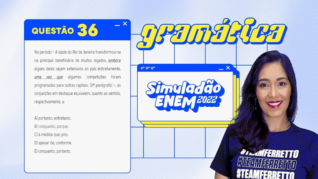 Thumbnail: Resolução Simuladão ENEM 2022 - #Gramática pt. 1