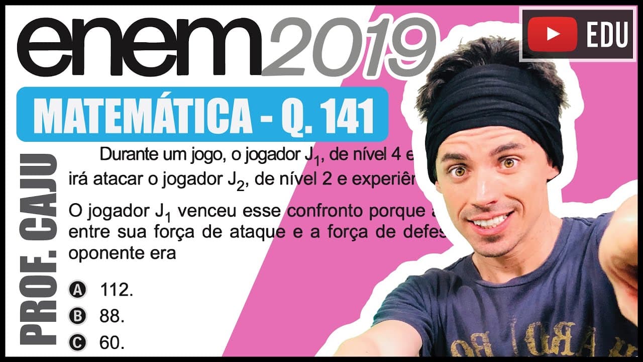 Thumbnail: [ENEM 2019] 141 📘RAZÃO PROPORÇÃO Em um jogo on-line, cada jogador procura subir de nível e aumentar
