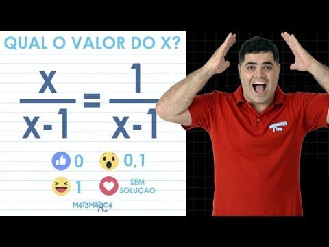 Thumbnail da aula: 🤔 VOCÊ CONSEGUE RESOLVER ESSA EQUAÇÃO? 👉🏻 Qual o Valor do x?