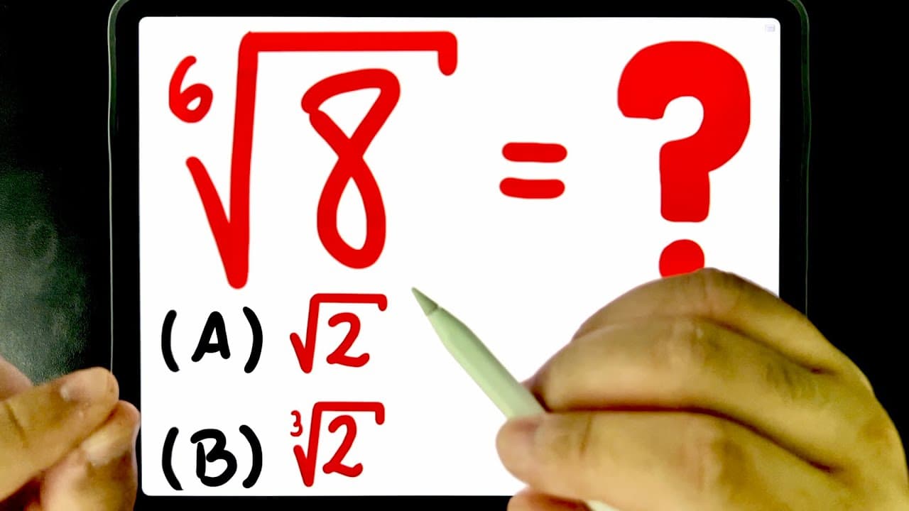 Thumbnail: 🔥 RAIZ SEXTA DE 8, DÁ QUANTO? Você sabe SIMPLIFICAR ESSA RAIZ DE ÍNDICE 6?