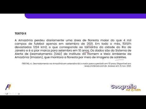Thumbnail da aula: ENEM 2024 - QUESTÕES AMBIENTAIS E GEOPOLÍTICA GLOBAL | Para a região amazônica, a relação entre...