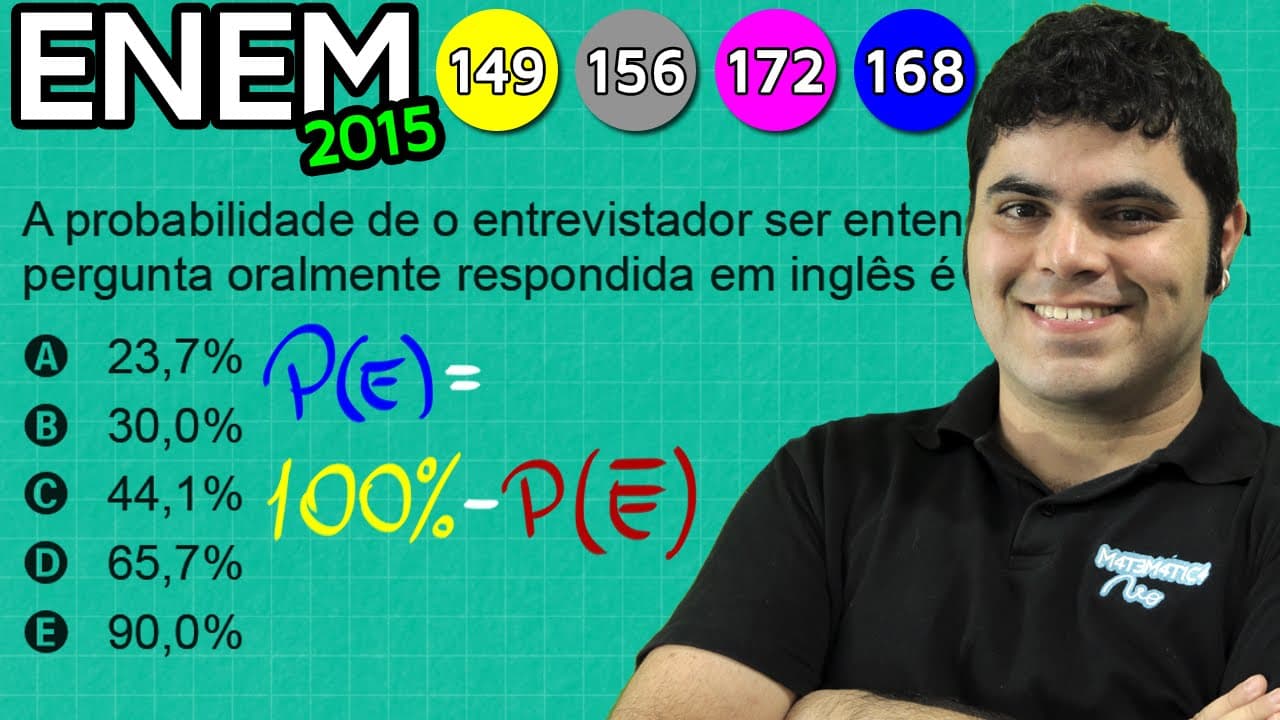 Thumbnail: ENEM 2015 Matemática #33 - Probabilidade de 3 Alunos Falarem Inglês