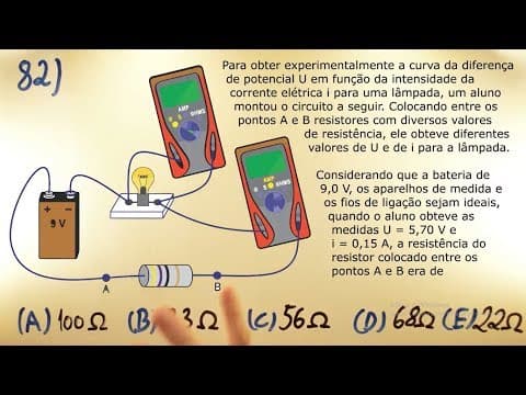 Thumbnail da aula: Medindo RESISTÊNCIA UNESP 2018 - Física Q82 - Amperímetro e Voltímetro - 1ª fase - Aulas A+ Resolve