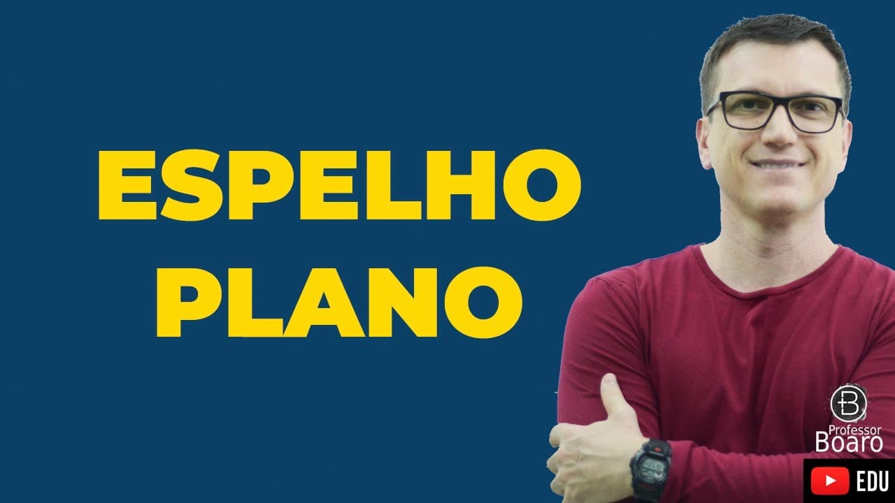 Thumbnail: FUVEST 2ª FASE - Um rapaz com chapéu observa sua imagem em um espelho plano e vertical