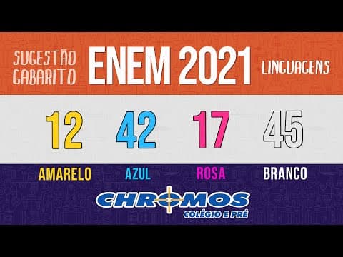 Thumbnail da aula: Gabarito ENEM 2021 CHROMOS - Prova Amarela: Questão 12 | Linguagens e Códigos
