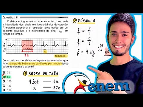 Thumbnail da aula: ENEM 2021 - O eletrocardiograma é um exame cardíaco que mede a intensidade dos sinais elétricos advi