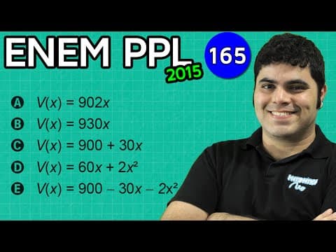 Thumbnail da aula: ENEM PPL 2015 Matemática #30 - Deduzindo Lei de Formação da Função Quadrática
