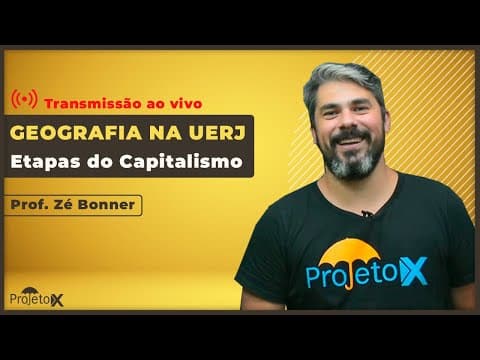 Thumbnail da aula: Ao Vivo | Geografia na UERJ | Etapas do Capitalismo - Prof. Zé Bonner