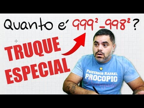 Thumbnail da aula: 😎 DIFERENÇA DE QUADRADOS EM 5 SEGUNDOS! Efetue o Cálculo MUITO RÁPIDO! Seja um GÊNIO DA MATEMÁTICA!