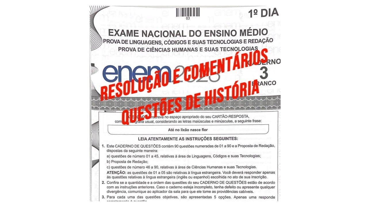 Thumbnail: Resolução e comentários - questões de História (Enem 2023)