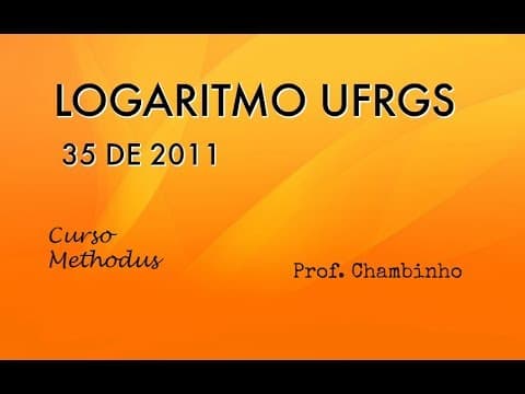 Thumbnail da aula: Questão 35 de 2011 da prova de matemática da UFRGS - Aproximando log 2 = 0 que o número 1610 está