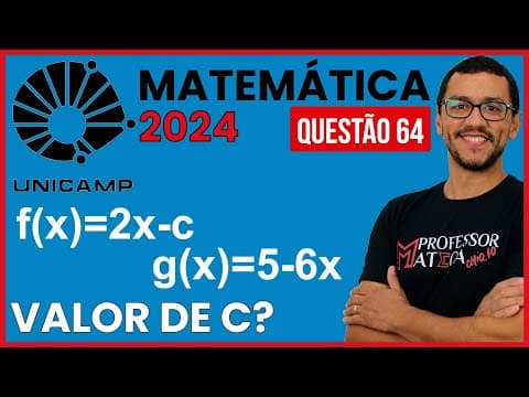Thumbnail da aula: Valor de c? Ponto Médio | Resolução UNICAMP 2024 | Primeira Fase Matemática - Questão 64