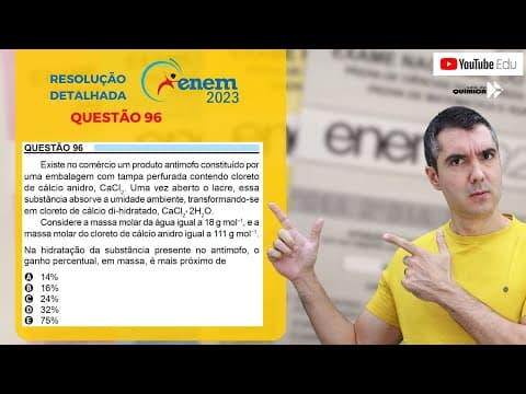 Thumbnail da aula: QUÍMICA ENEM 2023! "Existe no comércio um produto antimofo constituído por uma embalagem ..."