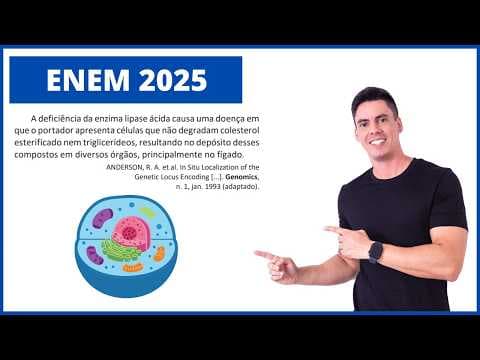 Thumbnail da aula: BIOLOGIA ENEM 2025! "A deficiência da enzima lipase ácida causa uma doença em que o portador..."