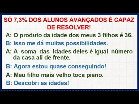 Thumbnail da aula: 💟 O problema das idades - A Matemática é LINDA! #14 💟