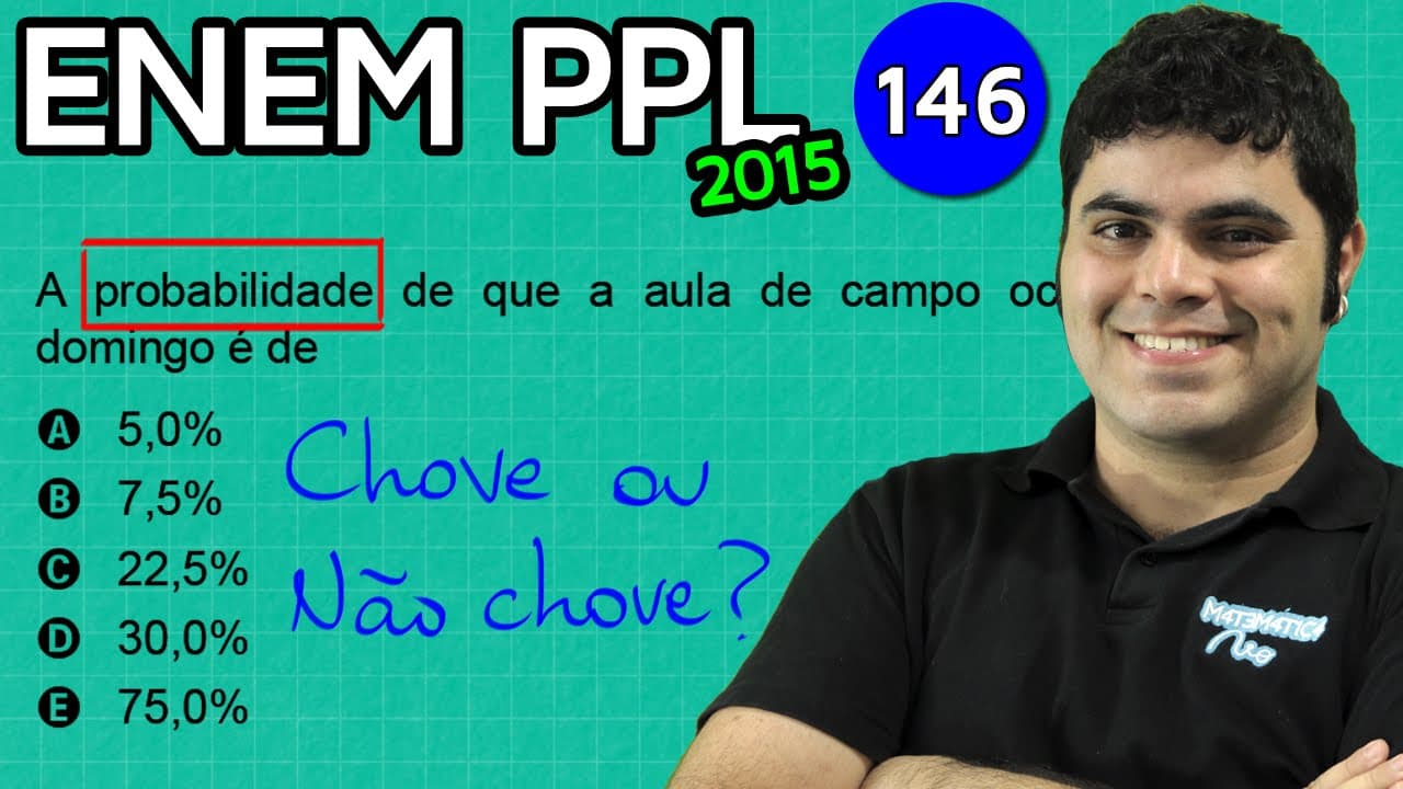 Thumbnail: ENEM PPL 2015 Matemática #11 - Probabilidade de Chover