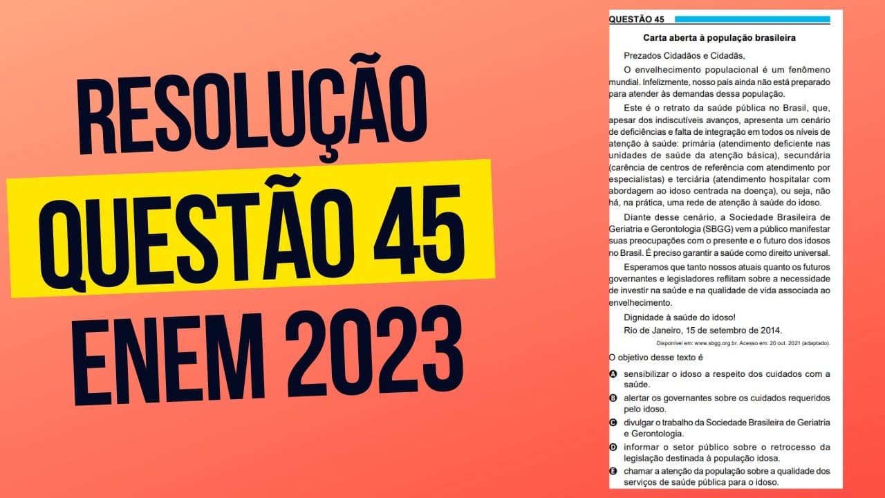 Thumbnail: Resolução questão 45 (PROVA AZUL) | Linguagens ENEM 2023