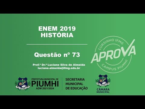Thumbnail da aula: ENEM 2019 - História - Questão nº 73