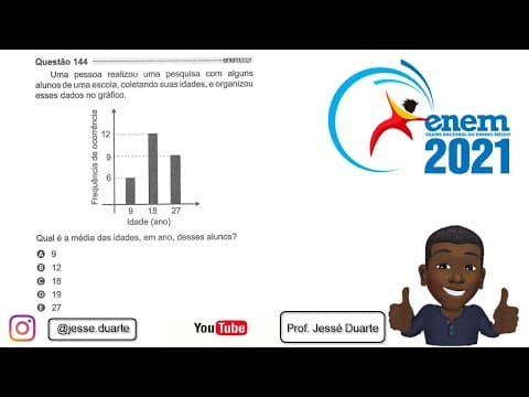 Thumbnail da aula: ENEM 2021-QUESTÃO 144 - Uma pessoa realizou uma pesquisa com alguns alunos de uma escola, coletando