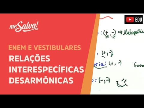 Thumbnail da aula: Me Salva! ECO24 - Ecologia - Interespecíficas desarmônicas: Amensalismo, predatismo e competição