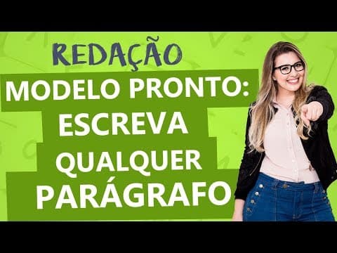 Thumbnail da aula: PARÁGRAFO: ESTRUTURA PRONTA PARA QUALQUER TEXTO - Aula 6 - Profa. Pamba - Redação