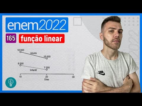 Thumbnail da aula: ENEM 2022 - Q165 - Uma loja de roupas fixou uma meta de vendas de 77 000 reais...- FUNÇÃO LINEAR