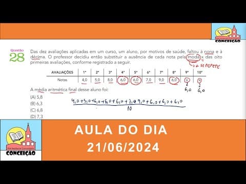 Thumbnail da aula: Aula 08: Correção Matemática UERJ 2025 (1° Exame de Qualificação) #1