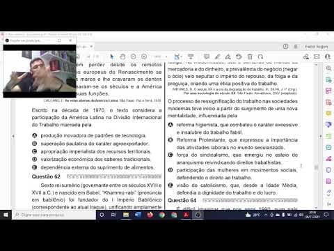Thumbnail da aula: SOCIOLOGIA questões ENEM 2020
