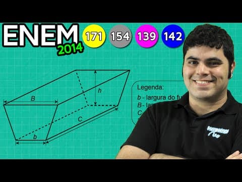 Thumbnail da aula: ENEM 2014 Matemática #7 - Volume de um Prisma Reto de Base Trapezoidal