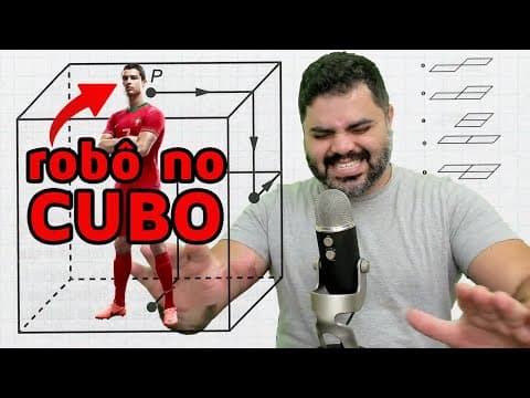 Thumbnail da aula: 🔥 ENEM 2022 160: Questão da Projeção Ortogonal do Robô no Cubo | Um robô que tem um íma em sua base