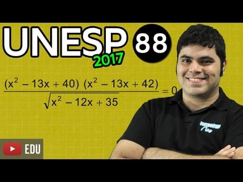 Thumbnail da aula: UNESP 2017 Mathematics Question 88 Number of Solutions of an Equation