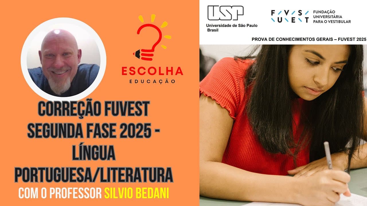 Thumbnail: Correção FUVEST 2025 - 2ª fase - Língua Portuguesa e Literatura