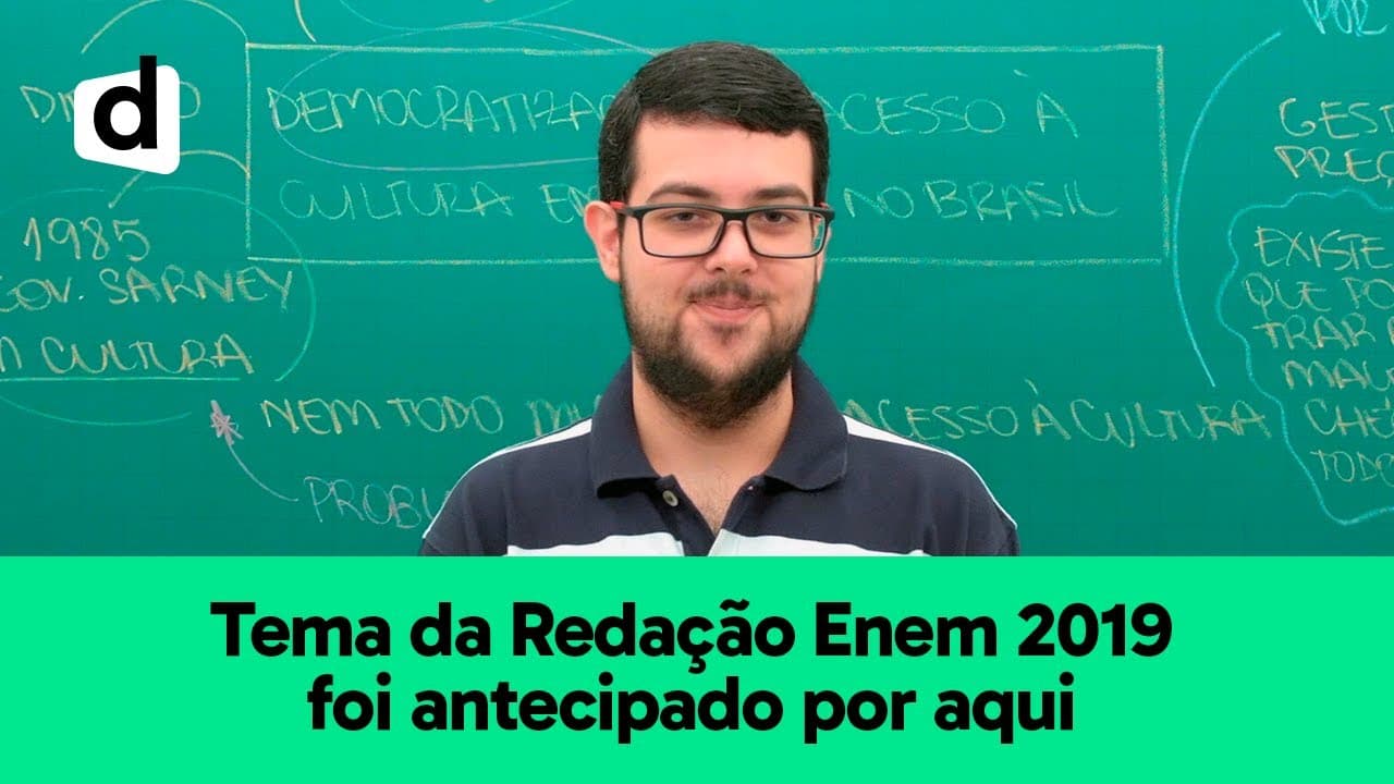 Thumbnail: AULA COMPLETA DA REDAÇÃO ENEM 2019: DEMOCRATIZAÇÃO DO ACESSO À CULTURA / CINEMA NO BRASIL