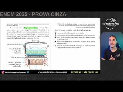 Thumbnail da aula: ENEM 2025 - O aquecimento em fogões por indução utiliza bobinas para produzir um campo magnético