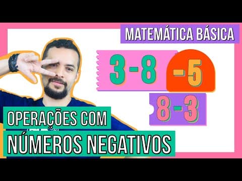 Thumbnail da aula: REGRA DE SINAIS: ADIÇÃO, SUBTRAÇÃO, MULTIPLICAÇÃO E DIVISÃO (NÚMEROS INTEIROS) | MATEMÁTICA BÁSICA