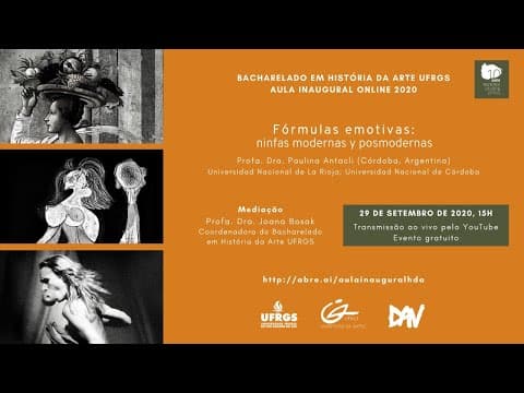 Thumbnail da aula: Aula Inaugural 2020 do Bacharelado em História da Arte UFRGS