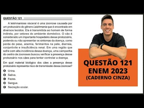 Thumbnail da aula: BIOLOGIA ENEM 2023! "A leishmaniose visceral é uma zoonose..."