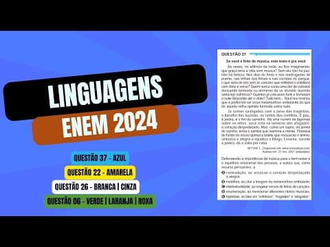 Thumbnail da aula: Resolução questão 37 (PROVA AZUL) | Linguagens ENEM 2024