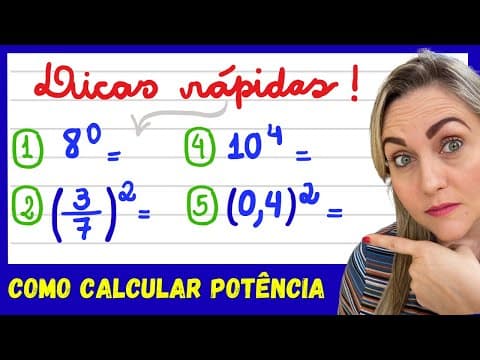 Thumbnail da aula: DICA RÁPIDA DE POTENCIAÇÃO! APRENDA COMO FAZER POTÊNCIA! Prof Michella Amorim