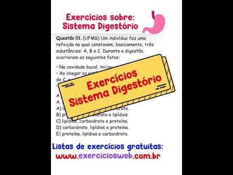 Thumbnail da aula: Questão 01 sobre Anatomia e Fisiologia do Sistema Digestório - UFMG