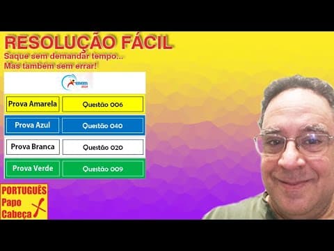 Thumbnail da aula: Questões do ENEM CLXXIII- Aula 769