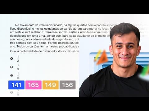 Thumbnail da aula: ENEM 2023 - No alojamento de uma universidade, há alguns quartos com o padrão superior ao dos