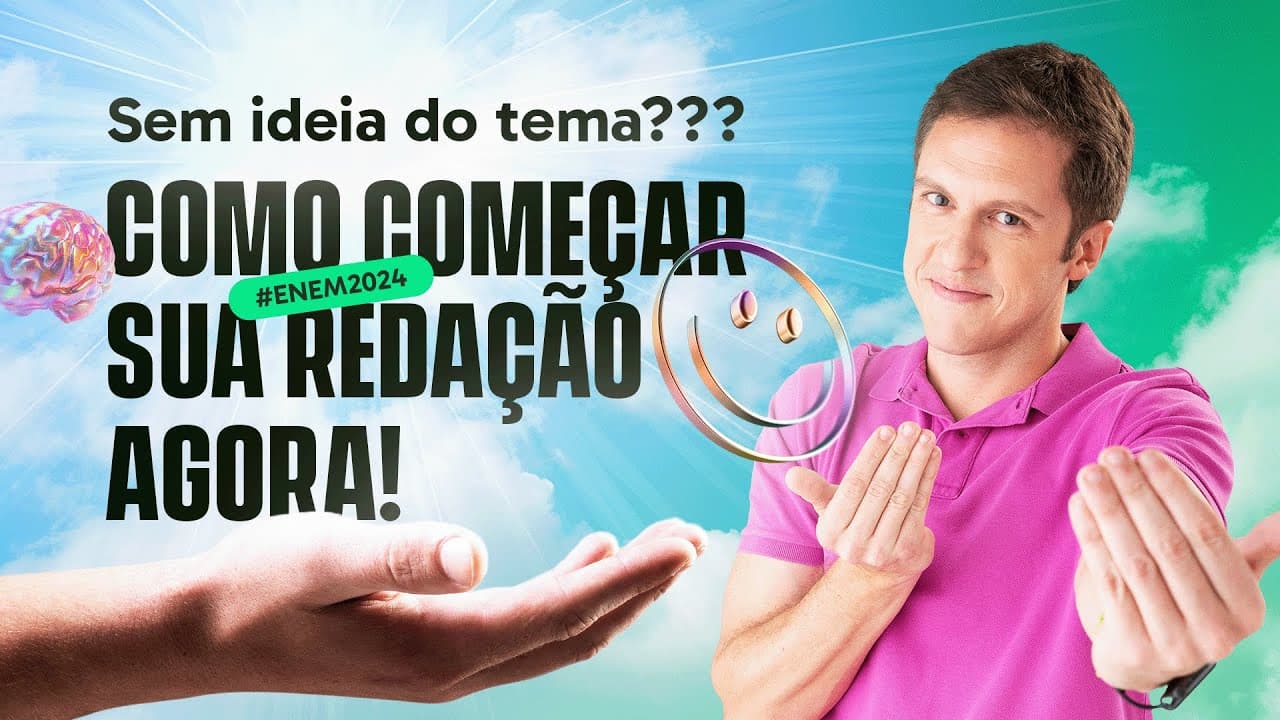 Thumbnail: Como começar uma redação sem saber nada sobre o tema? 🤔