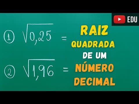 Thumbnail da aula: Raiz Quadrada de um Número Decimal - Professora Angela