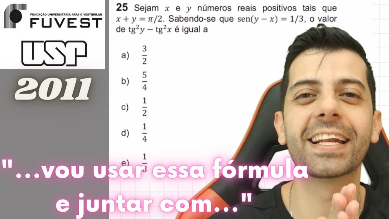 Thumbnail: FUVEST 2011 Q25 - Sejam x e u números reais positivos tais que
