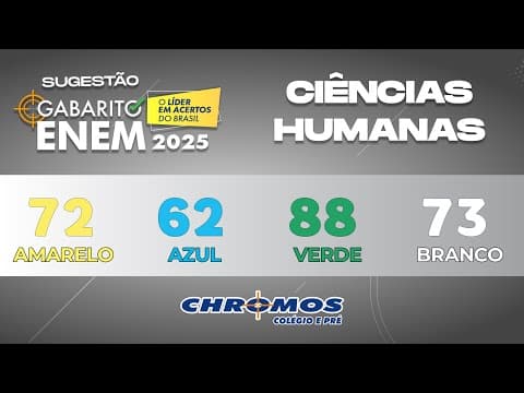 Thumbnail da aula: Gabarito ENEM 2025 CHROMOS - Prova Amarela: Questão 72 | Ciências Humanas