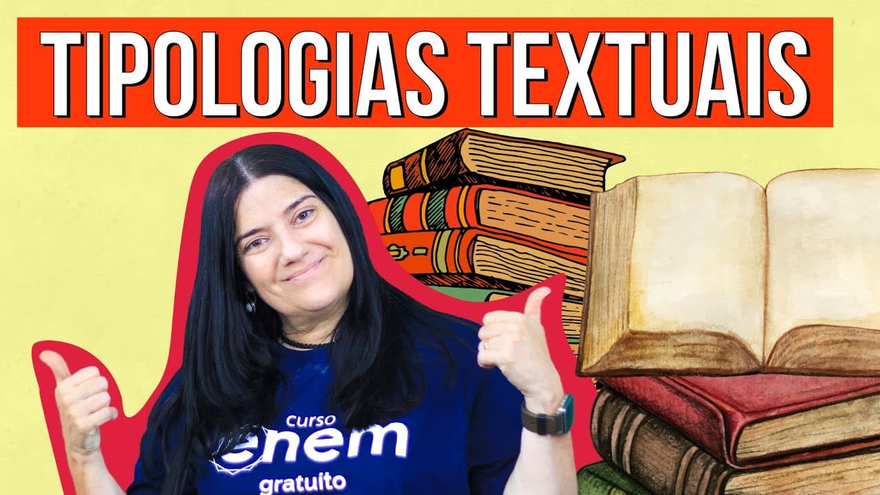 Thumbnail: TIPOLOGIAS TEXTUAIS: o que são e suas características | Resumo de Português para o Enem